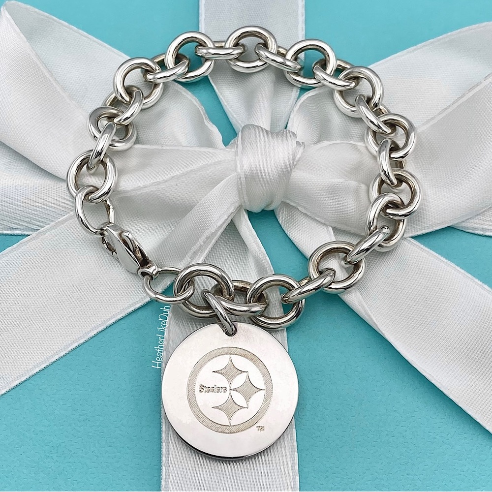 Pittsburgh Steelers x Tiffany & Co. Authentic Custom 7” NFL Football Bracelet 🏈
